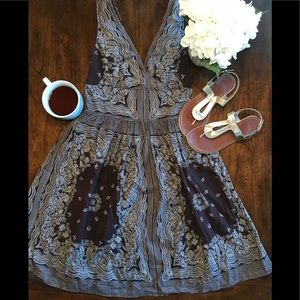 Brown Paisley Print Spring Dress 👗